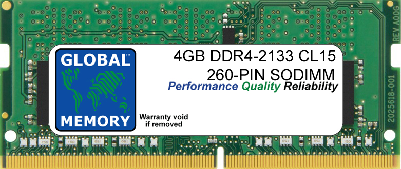 4GB DDR4 2133MHz PC4-17000 260-PIN SODIMM MEMORY RAM FOR HEWLETT-PACKARD LAPTOPS/NOTEBOOKS